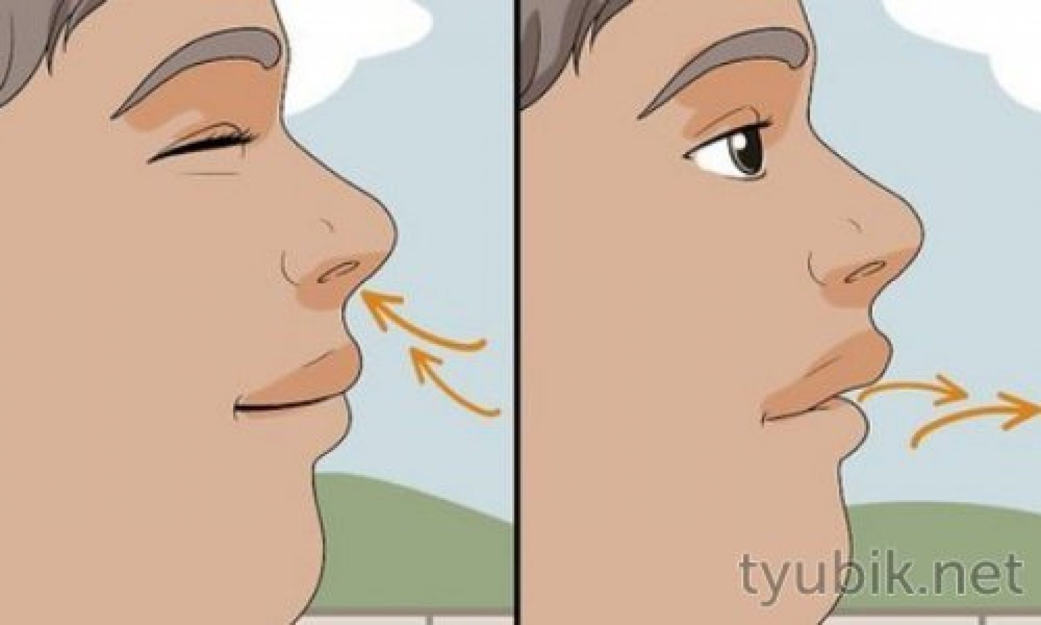 Дыхание через рот через нос